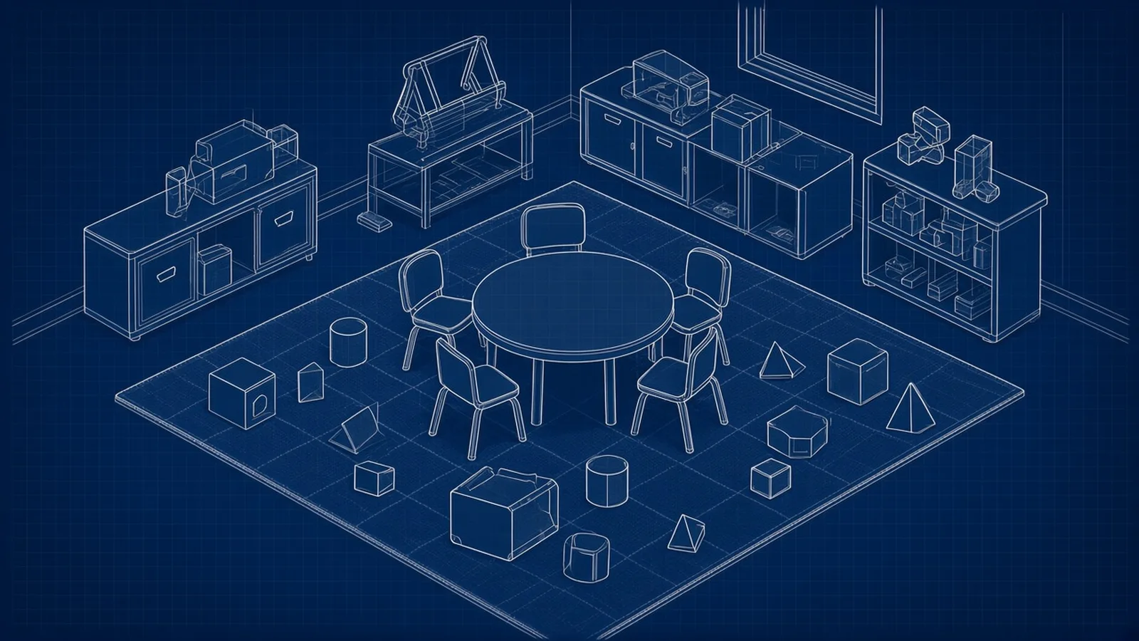 ABA Therapy exit planning: blueprint-style illustration for ABA therapy practice exit planning