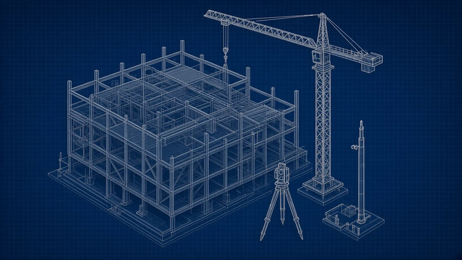 Construction & Engineering exit planning: blueprint-style illustration for construction company exit planning