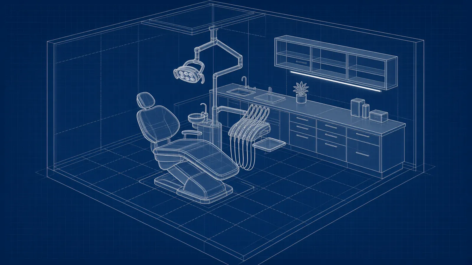 Dental Practices exit planning: blueprint-style illustration for dental practice exit planning