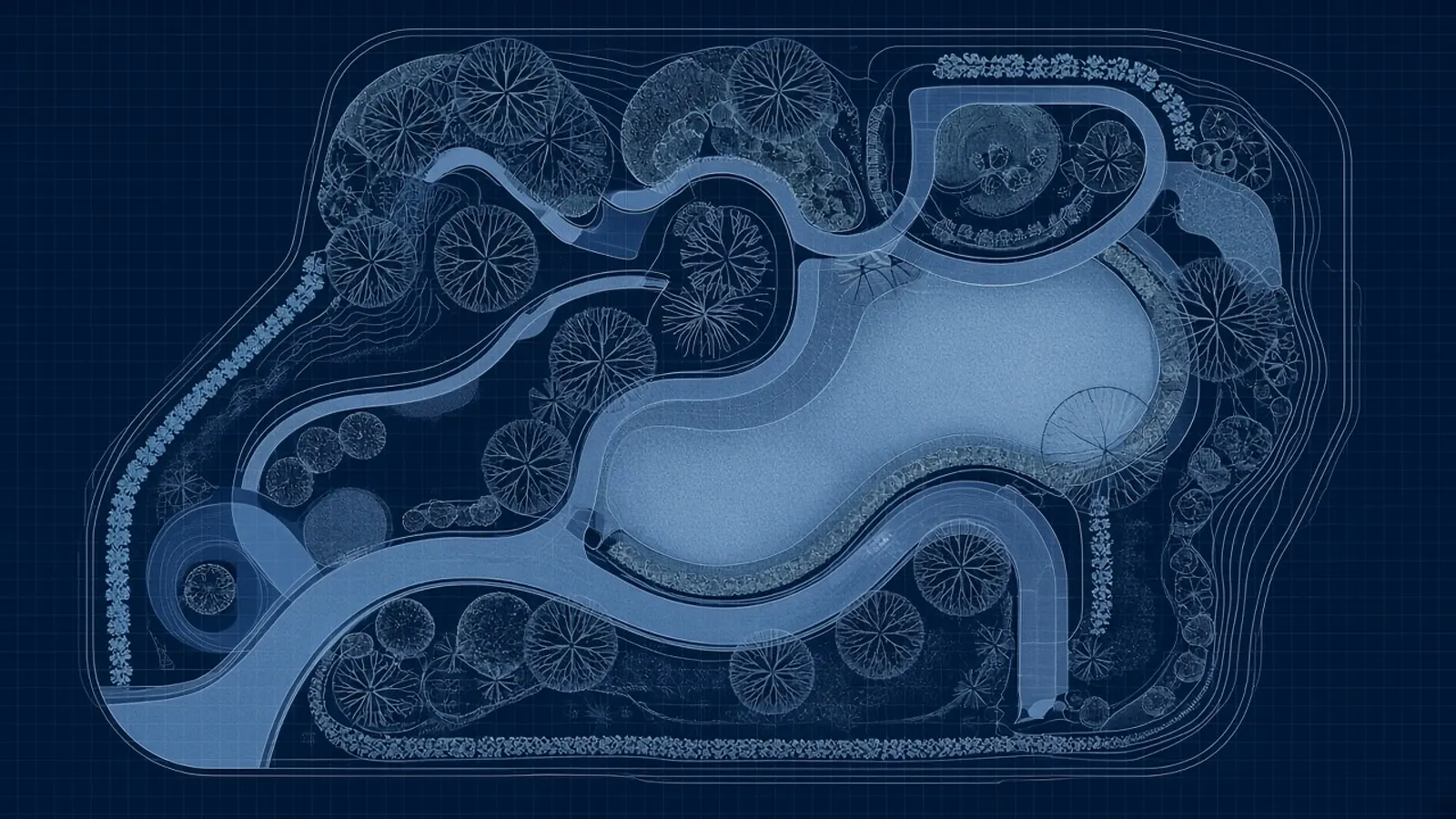 Landscaping exit planning: blueprint-style illustration for landscaping business exit planning